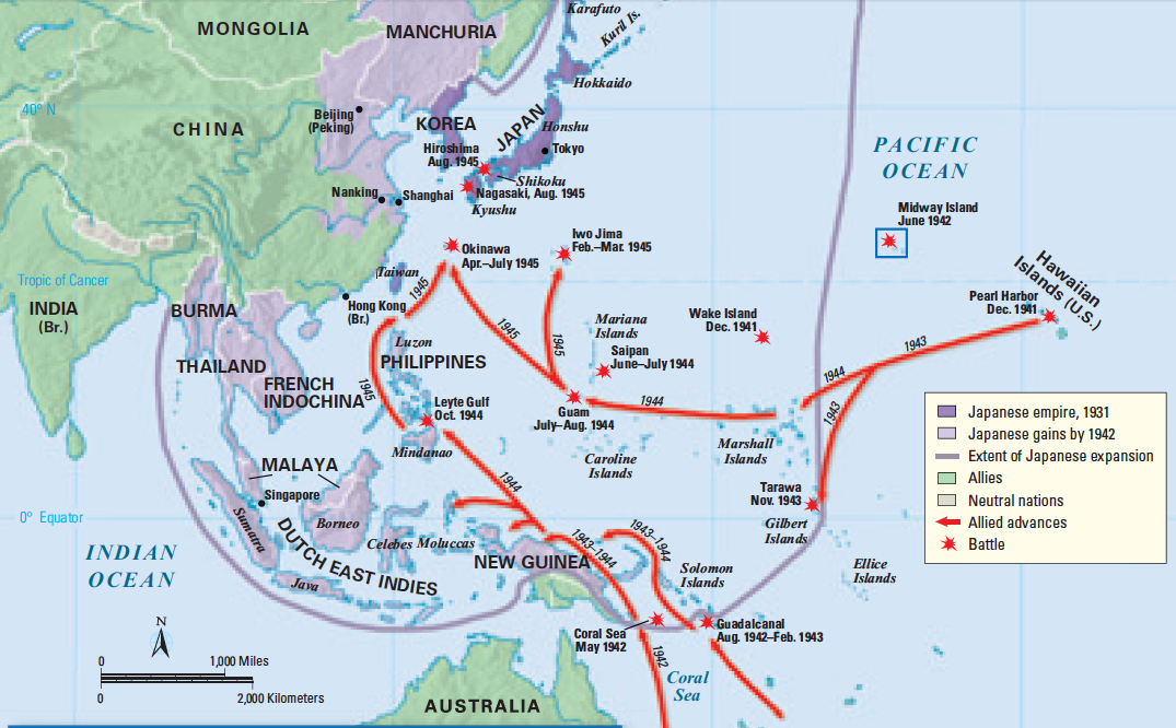 ww2 pacific map